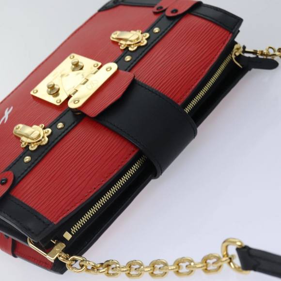 LOUIS VUITTON Epi Trunk Clutch Shoulder Bag Red Black M51697 LV Auth ar12517A - Picture 6 of 16